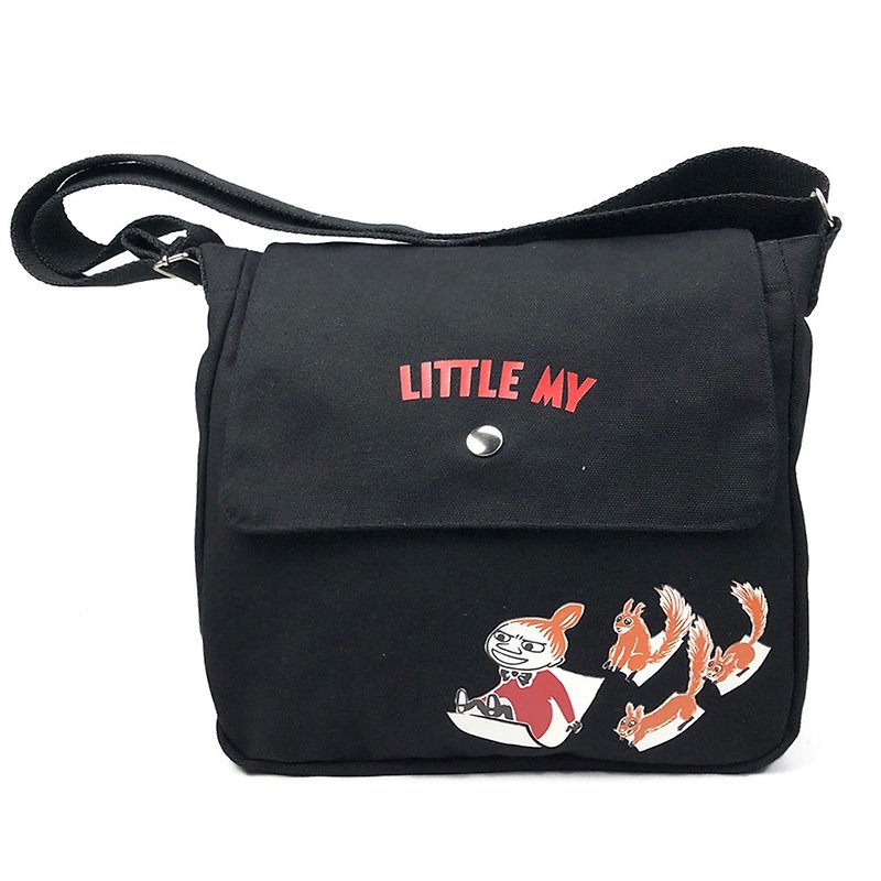 Moomin Authorized-Messenger Bag Side Backpack (Black) - Messenger Bags & Sling Bags - Cotton & Hemp Red