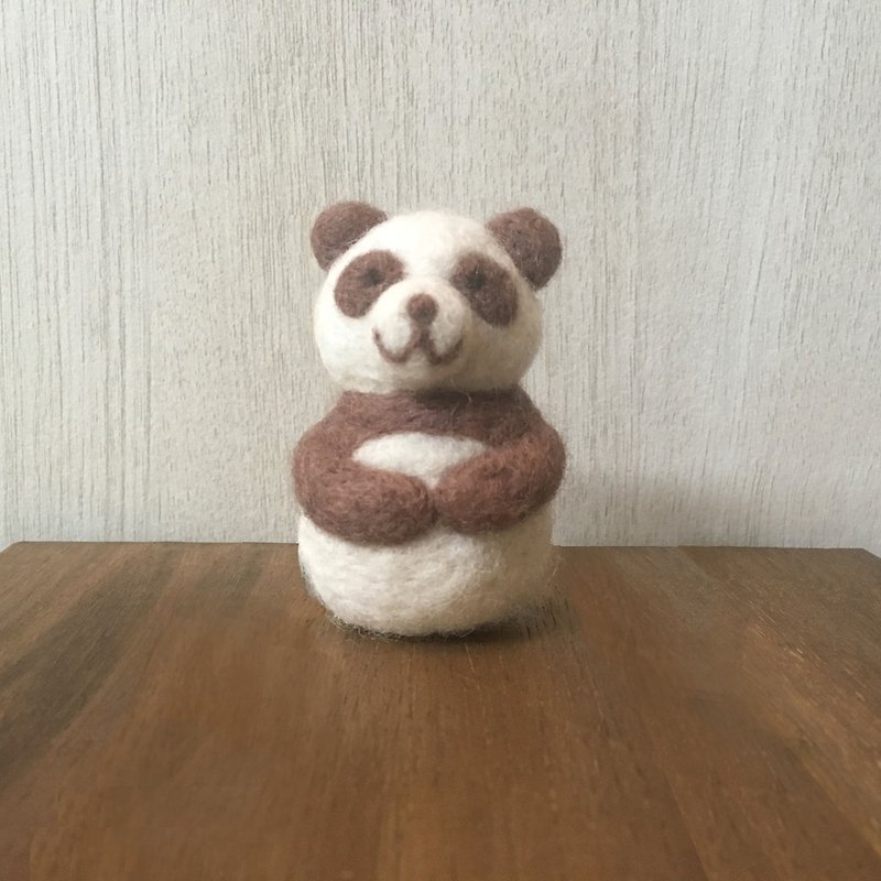 Matryoshka felt doll - panda - Stuffed Dolls & Figurines - Wool Brown