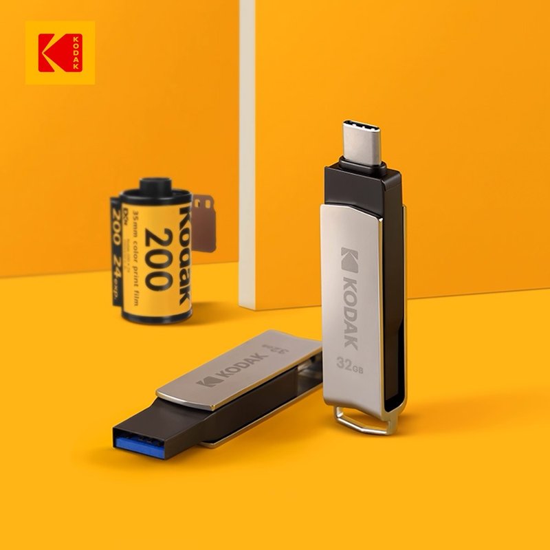 柯達KODAK K273 雙接口Type-C 3.2 雙用途2合1隨身碟 - USB 隨身碟 - 其他金屬 銀色