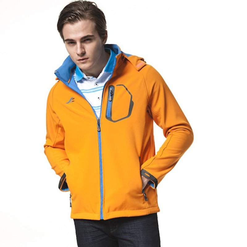 Waterproof jacket (orange) - เสื้อโค้ทผู้ชาย - เส้นใยสังเคราะห์ สีส้ม