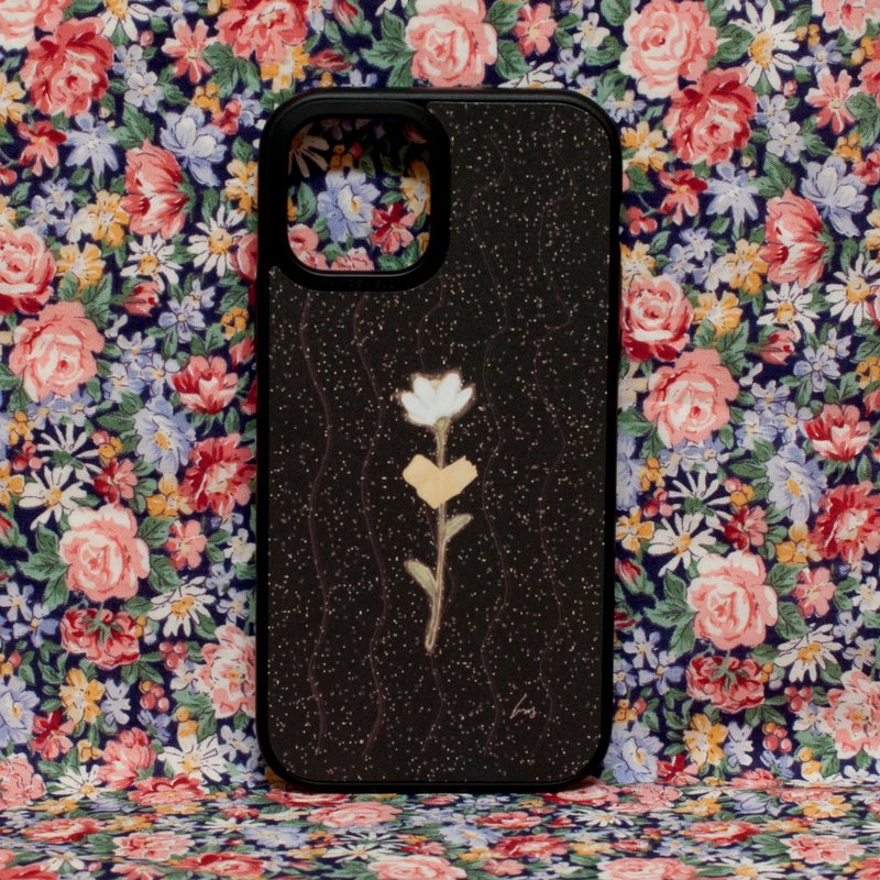 Blooming Season-Galaxy Starry Night/Rhino Shield-Anti-fall iPhone15/14/13/12/11 mobile phone case - Phone Cases - Plastic Black