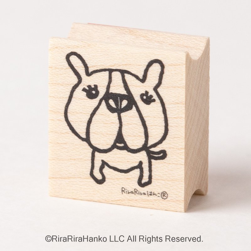 お願いわんこ*ラバースタンプ*26mmx30mm *R660 - 印章/印台 - 木頭 