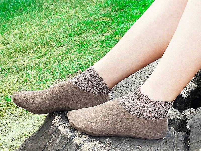 แฟชั่นใหม่ในฤดูใบไม้ร่วงและฤดูหนาว: ถุงเท้าลายลูกไม้ ถุงเท้า รองเท้า ถุงเท้า ถุง - ถุงเท้า - ผ้าฝ้าย/ผ้าลินิน สีนำ้ตาล