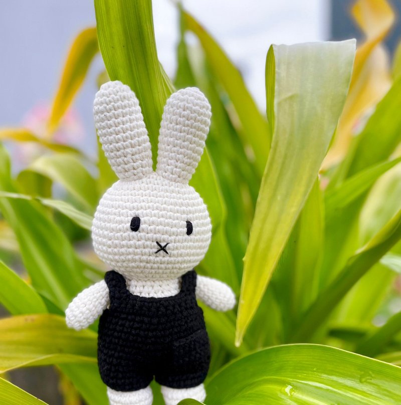 Just Dutch | Miffy handmade and her black overall - Stuffed Dolls & Figurines - Cotton & Hemp Black