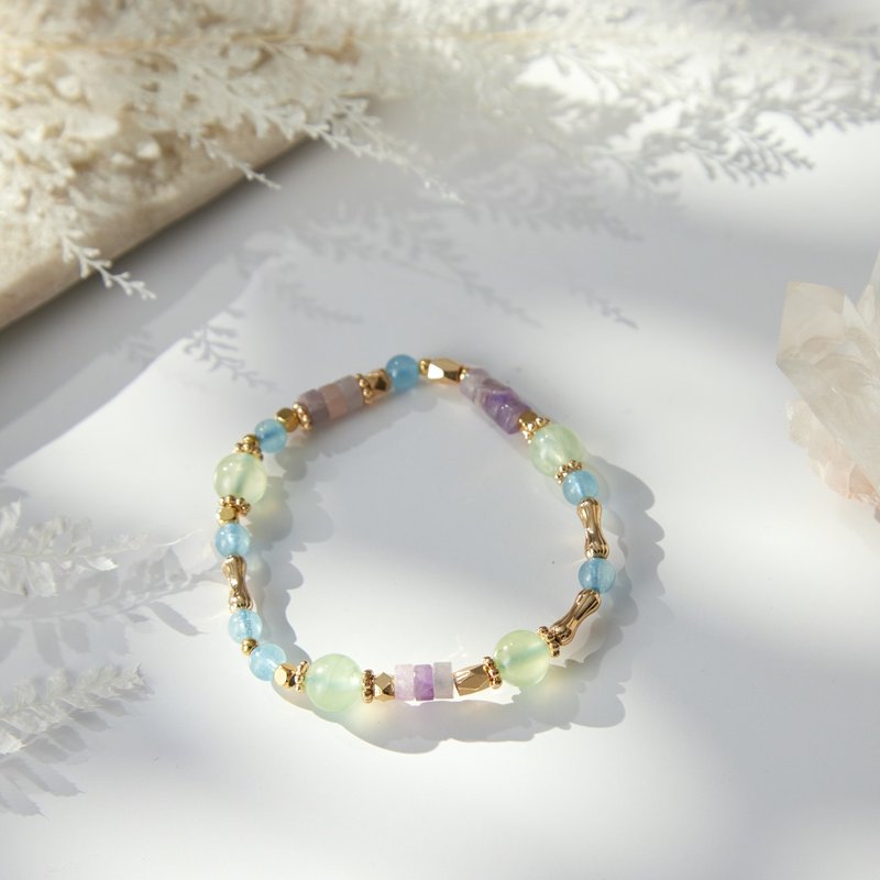 l Jinping sugar jar l grape Stone aquamarine crystal bracelet custom-made customized peach blossom - Bracelets - Crystal Purple