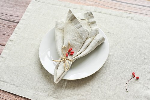 Daloni Placemats dining table, Organic napkins, Linen placemats and napkins