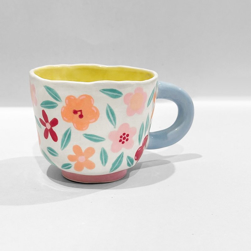 Cute Handmade MUG/CUP Vibrant Petal Brew - Mugs - Pottery Multicolor