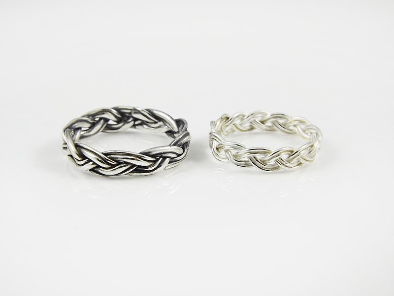Silver ring love - knot hair (one pair) - Bracelets - Other Metals Gray