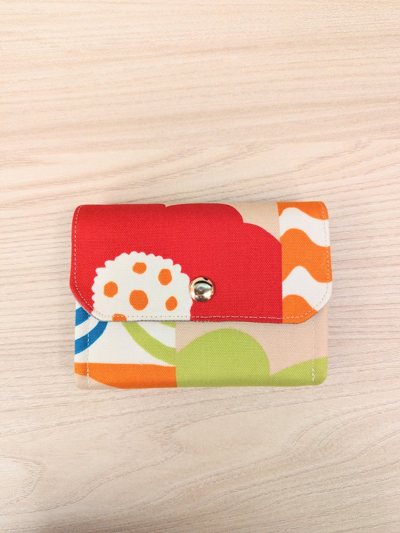 Three-layer short clip wallet-colorful style 2 card layers - กระเป๋าสตางค์ - ผ้าฝ้าย/ผ้าลินิน 