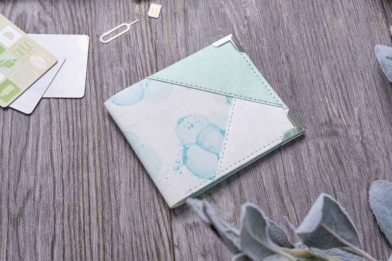 【ideasfromlife】 bubble painted patchwork paper wallet - กระเป๋าสตางค์ - กระดาษ ขาว