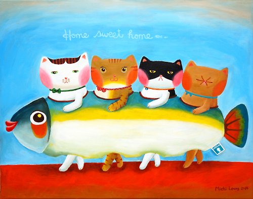 Cattitude 【Cattitude】 貓貓 油畫 畫作 訂購－溫馨家庭系列－F18