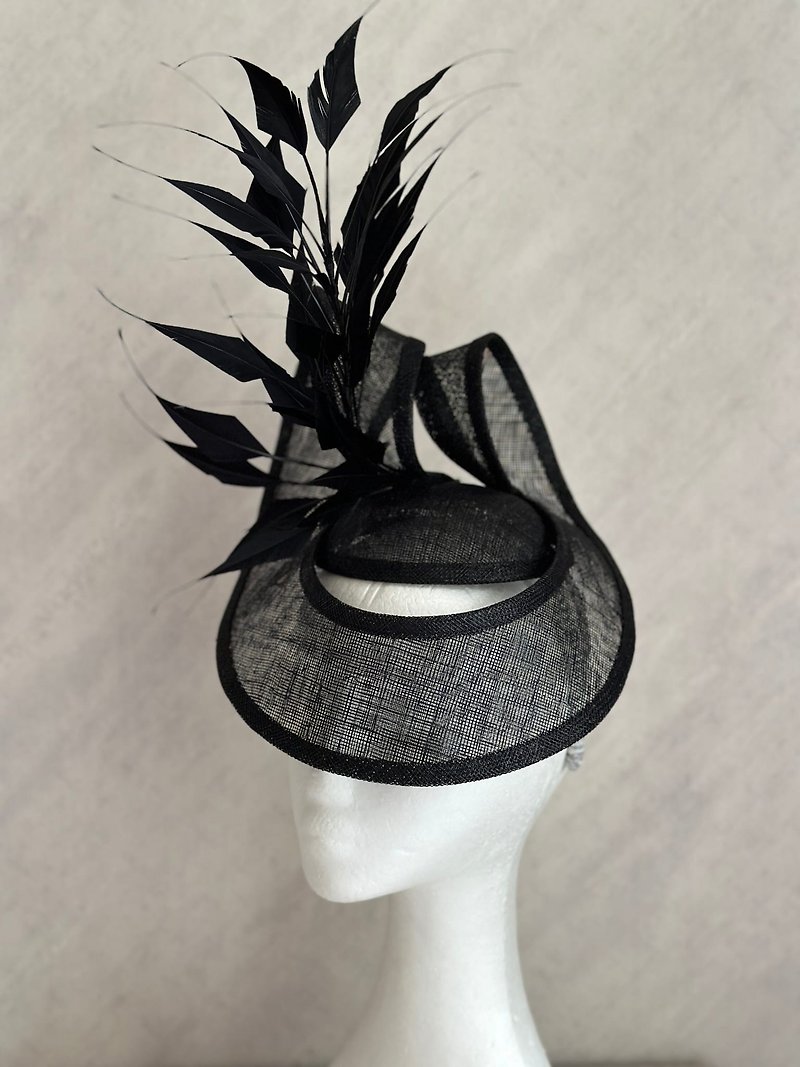 黒と白の英国の帽子 - 帽子 - フラックス ブラック