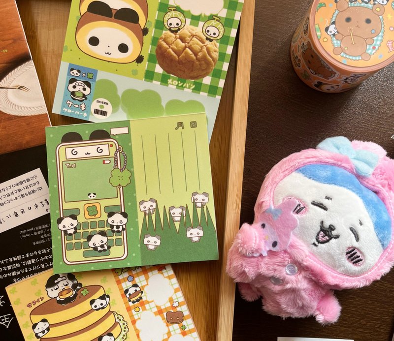 【松餅/四葉草】可愛古早拼布便簽本/可撕手帳留言本 - 筆記本/手帳 - 紙 綠色