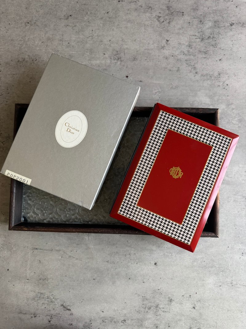 中古正品 Christian Dior 千鳥格 設計師記事簿 手帳 電話簿 罕有 - 筆記本/手帳 - 紙 紅色