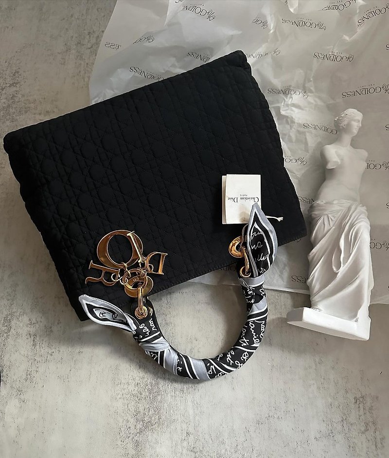 Second-hand bag Dior Dior Lady Dior Dior bag - Handbags & Totes - Cotton & Hemp Black