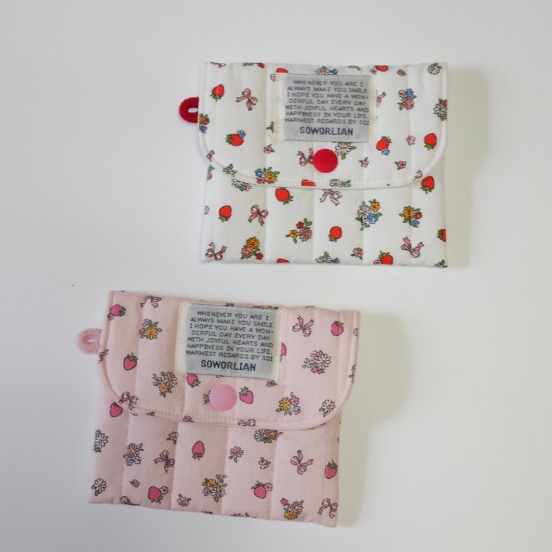 soworlian_Quilted Multi Pouch strawberry mix - Toiletry Bags & Pouches - Cotton & Hemp Pink