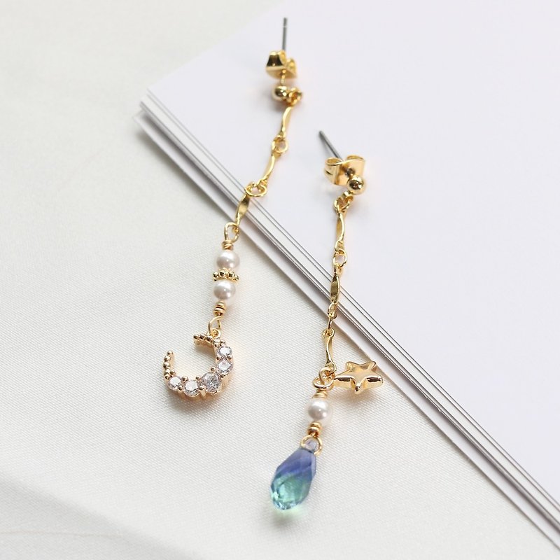Starry earrings by the lake - Earrings & Clip-ons - Semi-Precious Stones Blue