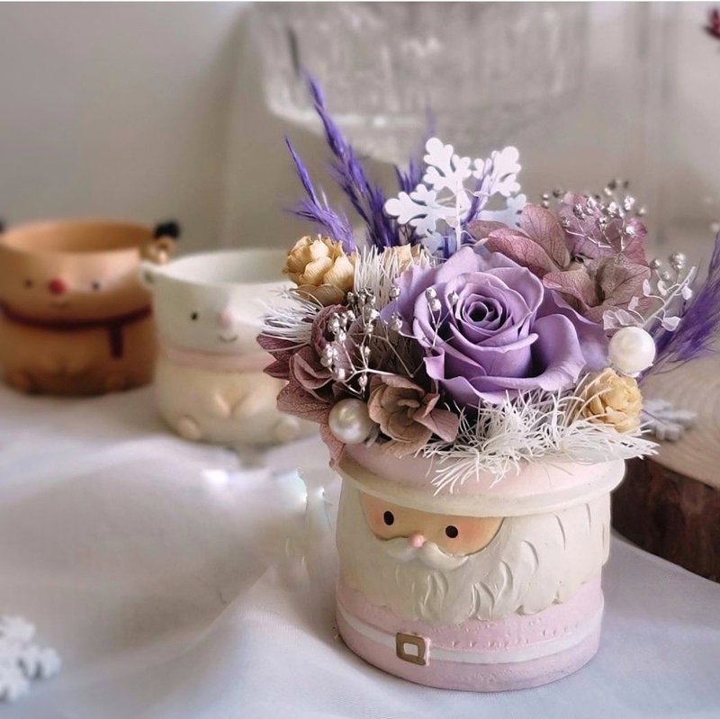 Christmas small table flower gift ll material package - ตกแต่งต้นไม้ - วัสดุอื่นๆ สีแดง