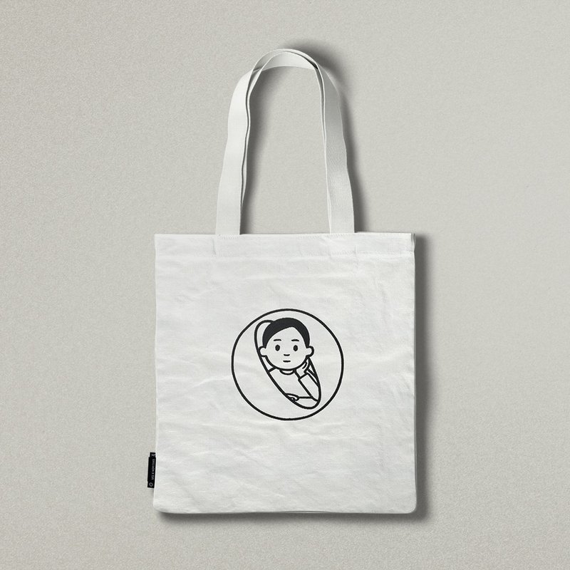 MO x Noritake O & the Boy Graphic Tote - กระเป๋าถือ - ผ้าฝ้าย/ผ้าลินิน 