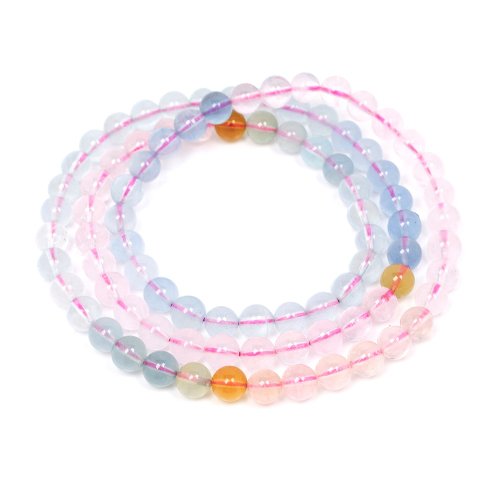 正佳珠寶 Gemsrich Jewelry 【正佳珠寶】摩根石 頂級冰質彩虹 6-6.5mm 彩虹摩根石三圈手珠