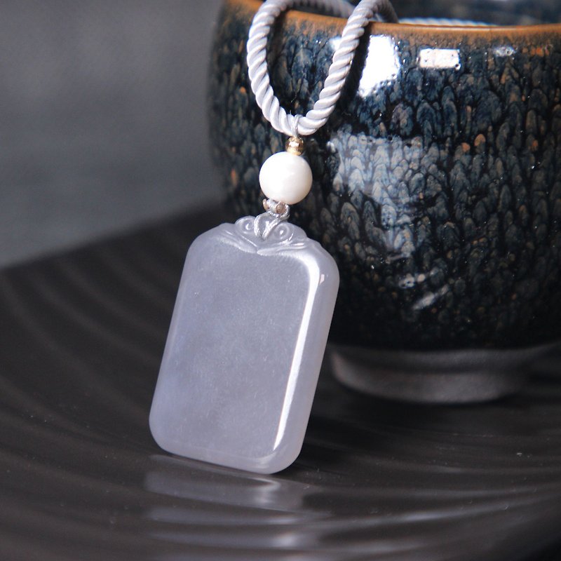 Hetian Jade Ice Smoke Purple Safe and Nothing Brand Plain Pendant Necklace With Certificate