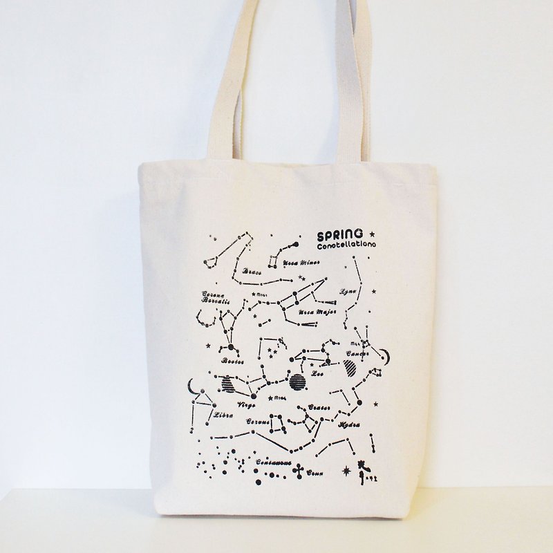 Spring Star / Constellation Canvas Bag - Handmade / Printed