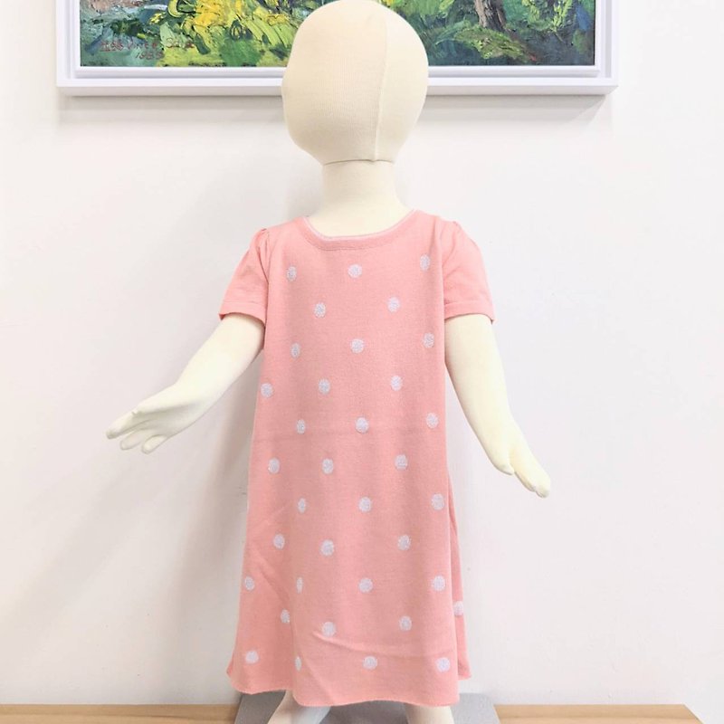 TiDi Silver onion dot coral pink cotton knitted dress