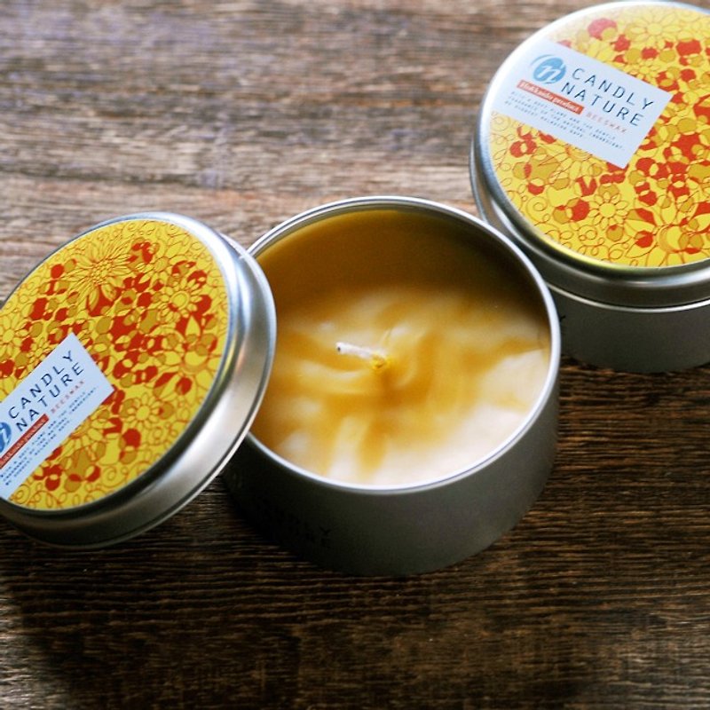 Hokkaido natural beeswax candle - เทียน/เชิงเทียน - ขี้ผึ้ง สีส้ม