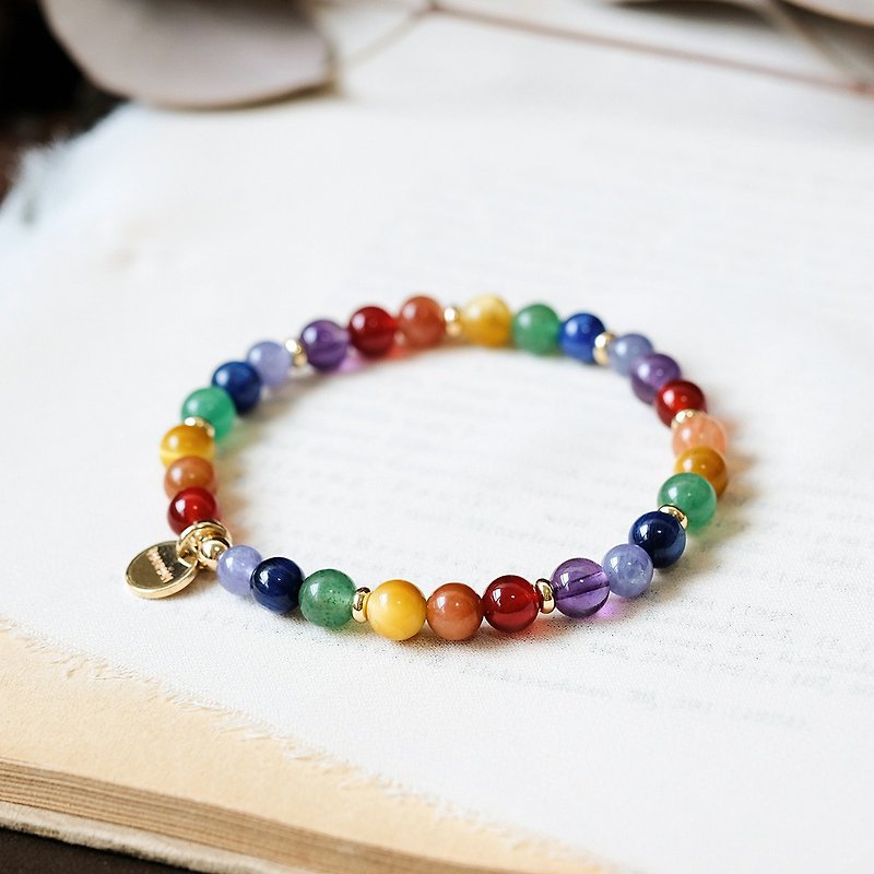 Rainbow 彩虹 美好的祝福 手鍊 礦石水晶 - 手鍊/手環 - 寶石 多色