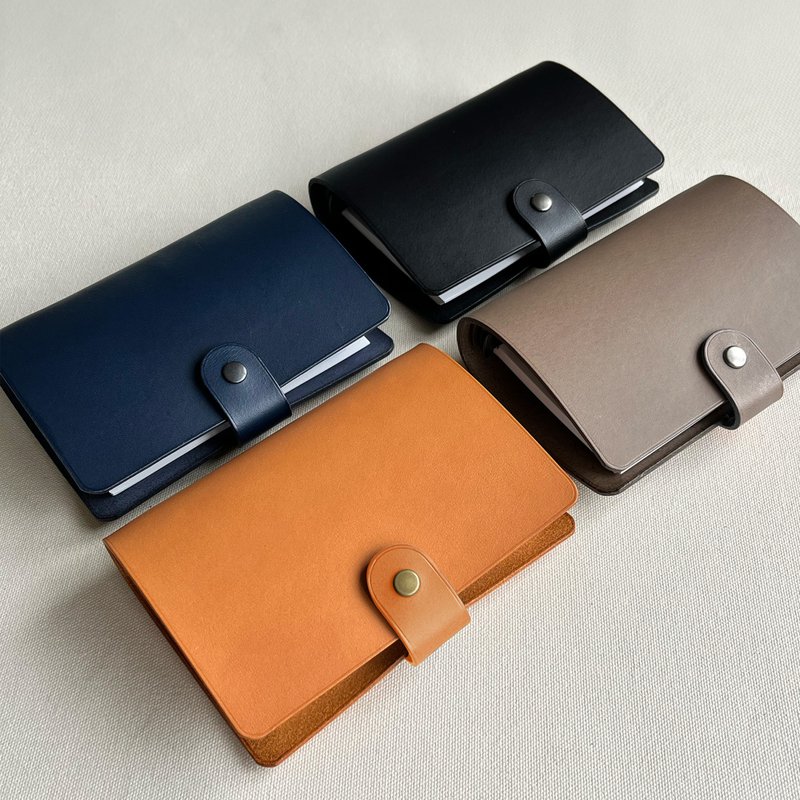 【聖誕禮物】Kyoto A7 六孔活頁皮革筆記本/書衣/手帳/植鞣牛皮 - 筆記本/手帳 - 真皮 藍色