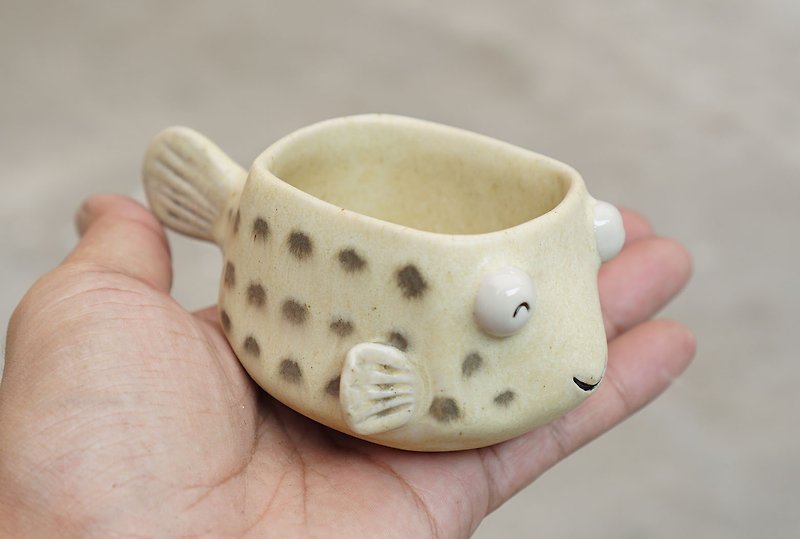 陶 花瓶/陶器 黃色 - Puffer pot , Puffer plant pot , Handmade ceramics , pottery