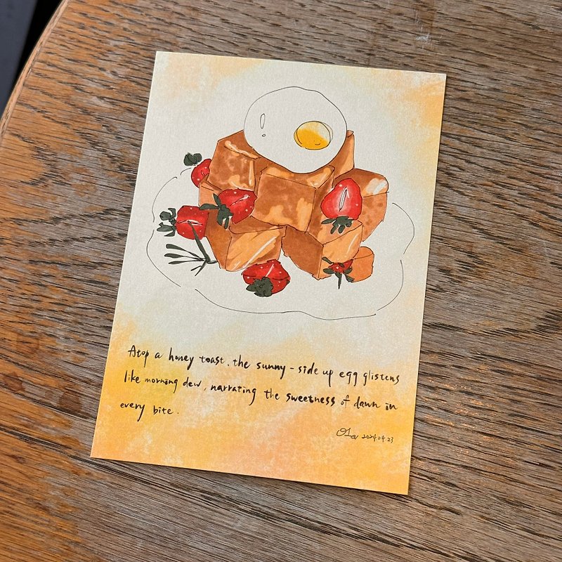 ポストカード Vol.5 ハニーエッグトースト - カード・はがき - 紙 イエロー