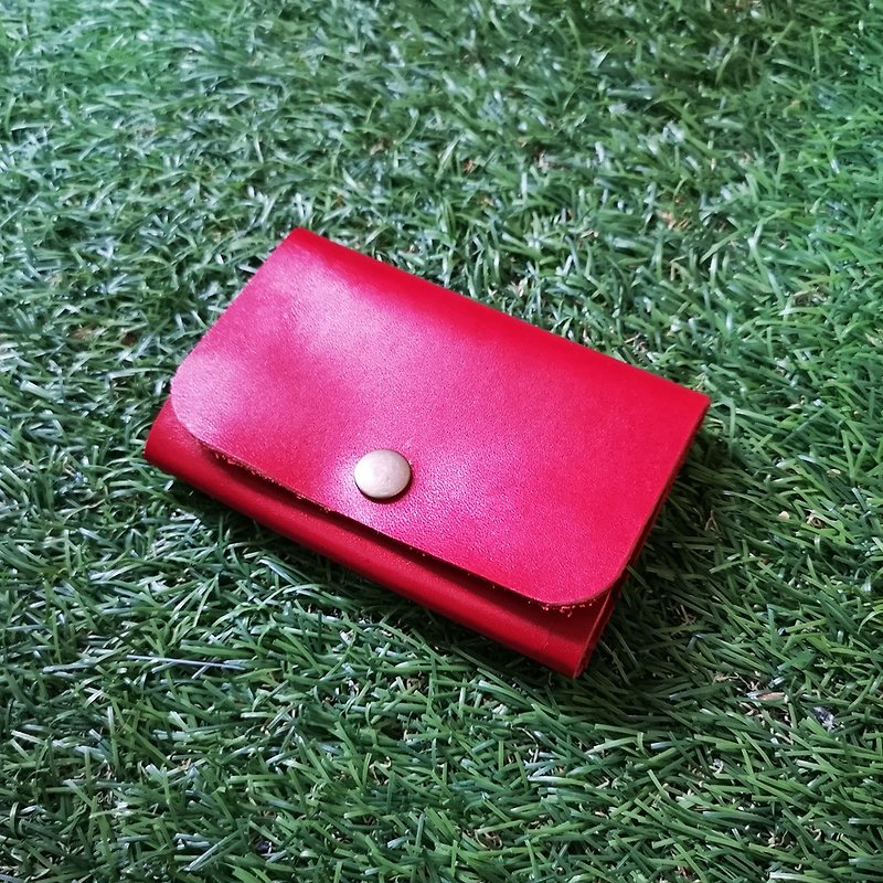 Minimalist Yara Leather Business Card Holder & Card Holder-Rose Red Leather - Card Holders & Cases - Genuine Leather 