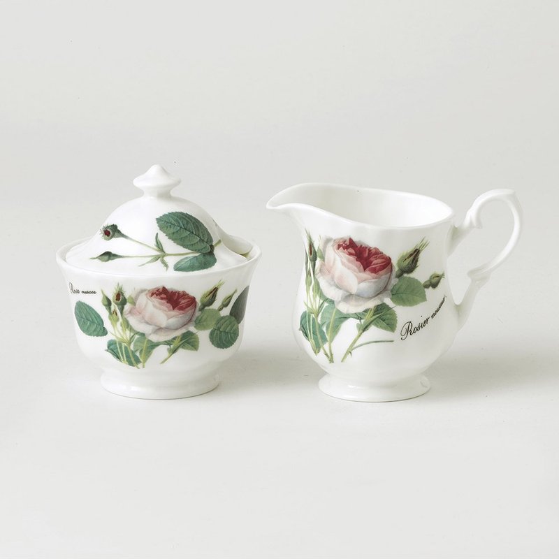 英國 RK | Redoute Rose 浪漫淺玫瑰 有蓋糖/奶罐組 - 茶壺/茶杯/茶具 - 瓷 