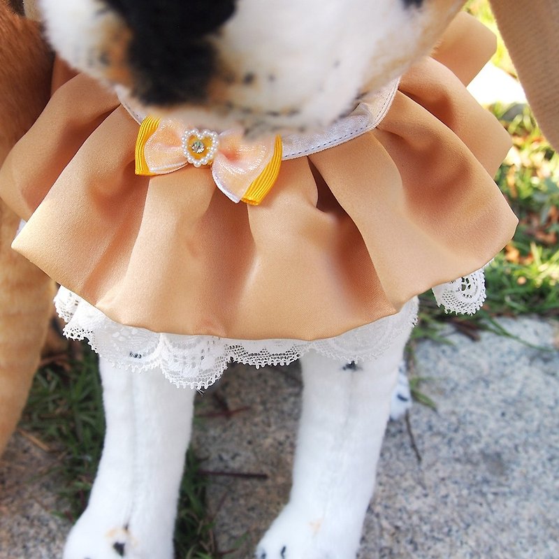 Wedding Pet Dog Lace Collar-Yellow - ปลอกคอ - ไฟเบอร์อื่นๆ สีเหลือง