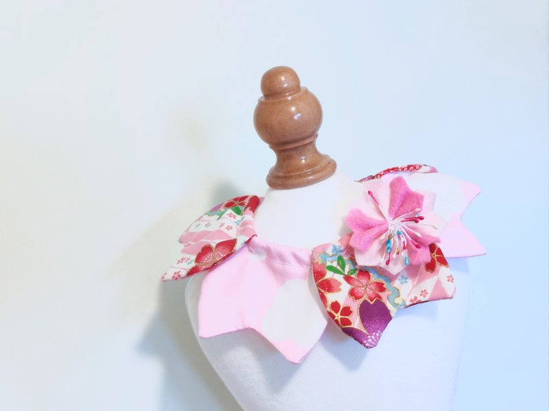 Sakura 櫻花花瓣造型頸飾 頸項 collar - 寵物衣服 - 棉．麻 粉紅色