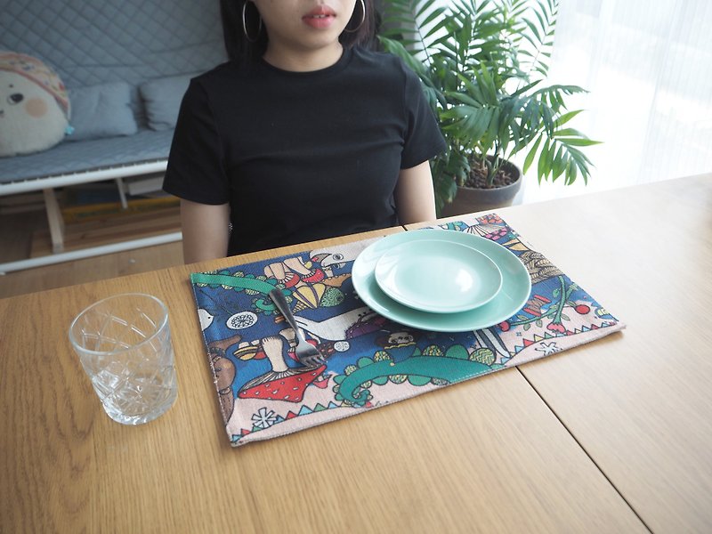 Flying rabbit cotton Linen table mat table mats - Place Mats & Dining Décor - Cotton & Hemp Multicolor