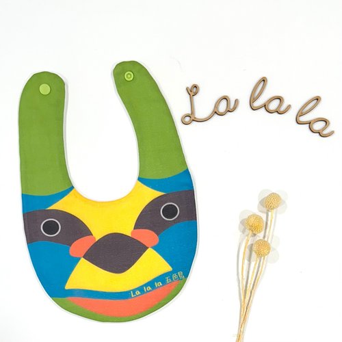 La la la 五色鳥 臺灣特有種 八層紗棉質口水巾 / 圍兜兜
