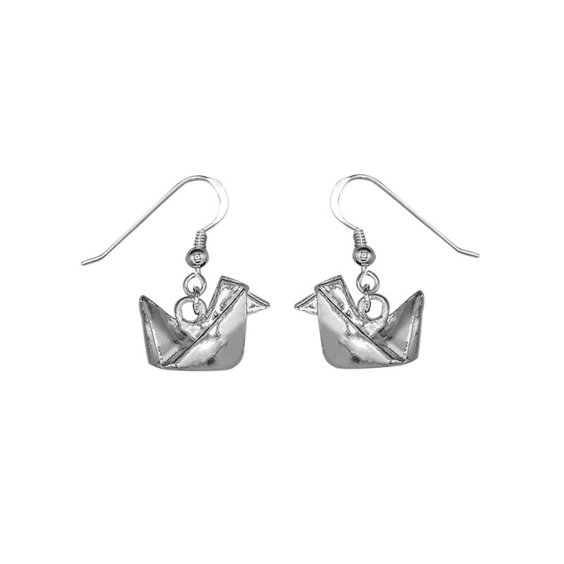 Origami the Hen earrings silver 99.9 - 耳環/耳夾 - 銀 銀色