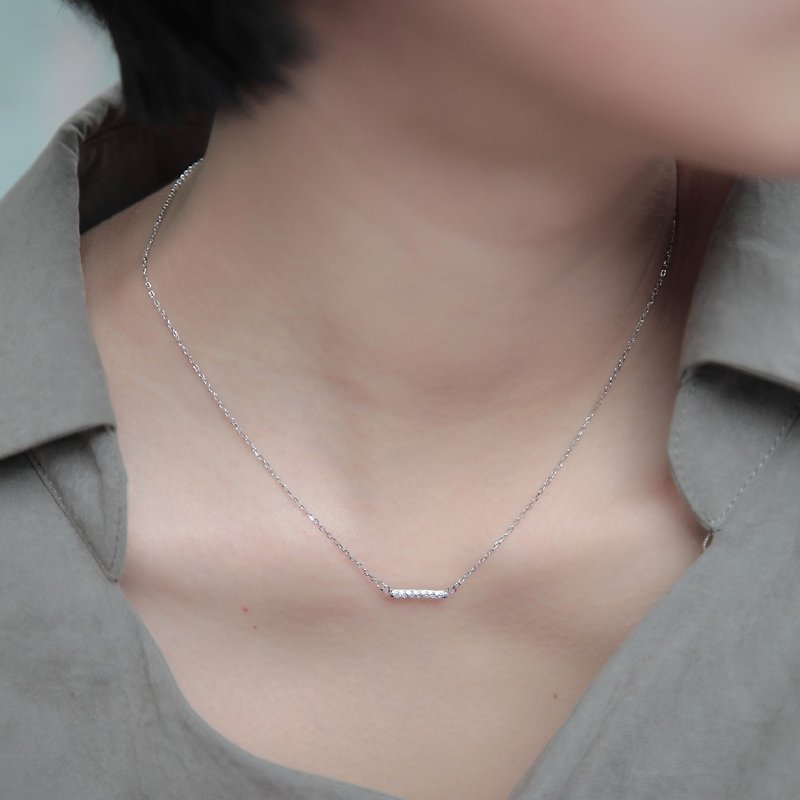 Rate bar with sterling silver chain - สร้อยคอ - เงินแท้ 