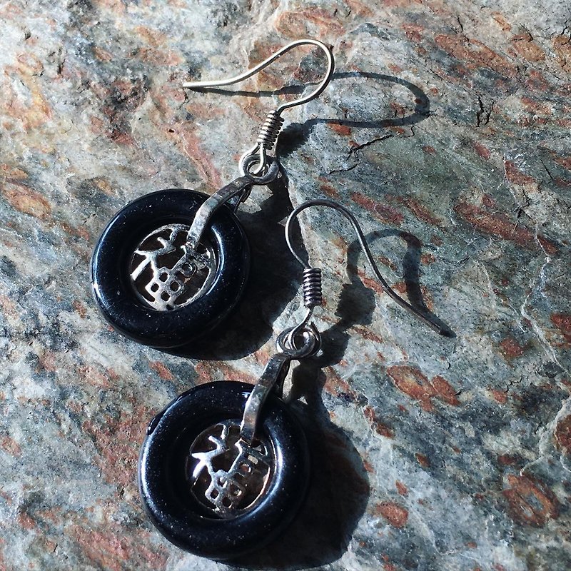 【Lost and find】Hong Kong Made Obsidian Blessed Earrings