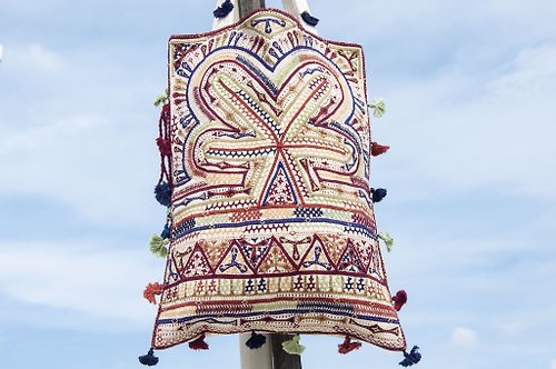 omhandmade 手工刺繡側背包 民族風包 波西米亞肩背包 boro刺繡包-旅行風景