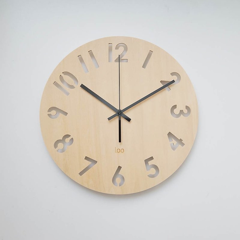 木製壁掛け時計番号回転 - 時計 - 木製 
