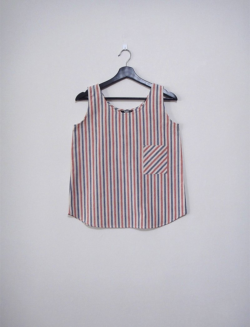 Hand-made line vest - Women's Tops - Cotton & Hemp 