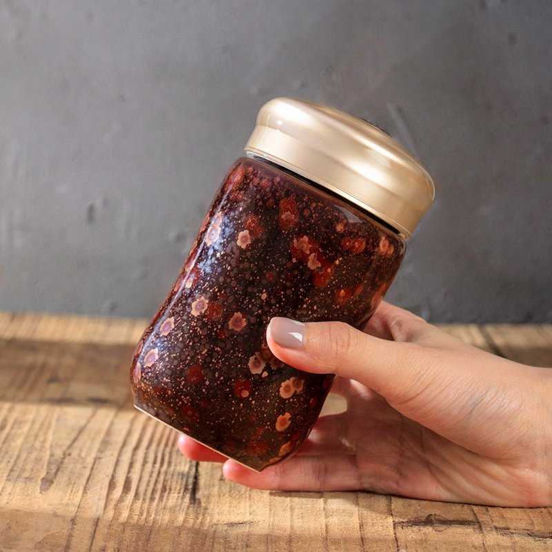 瓷 水壺/水瓶 紅色 - 快樂隨身杯 / 小 / 單層 / 曜變鐵花紅 320ml