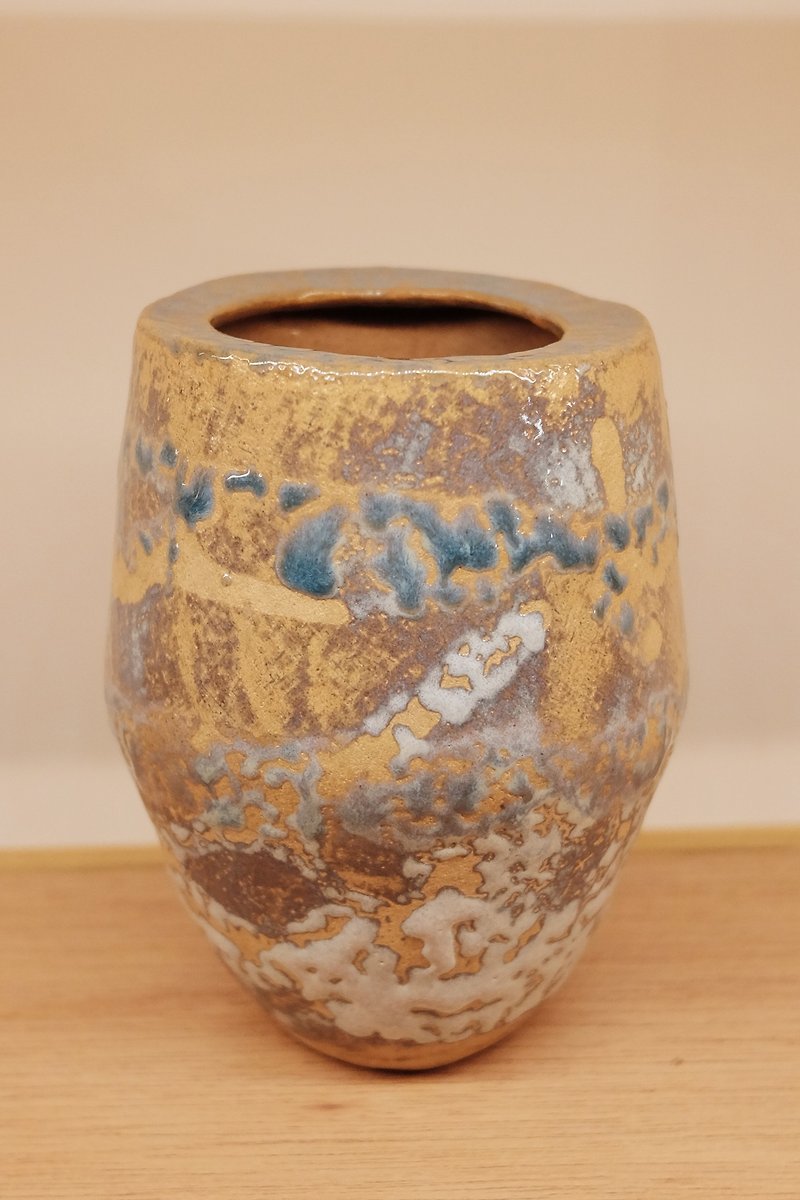 陶 花瓶/陶器 多色 - 【流冰紋花瓶】手作陶器