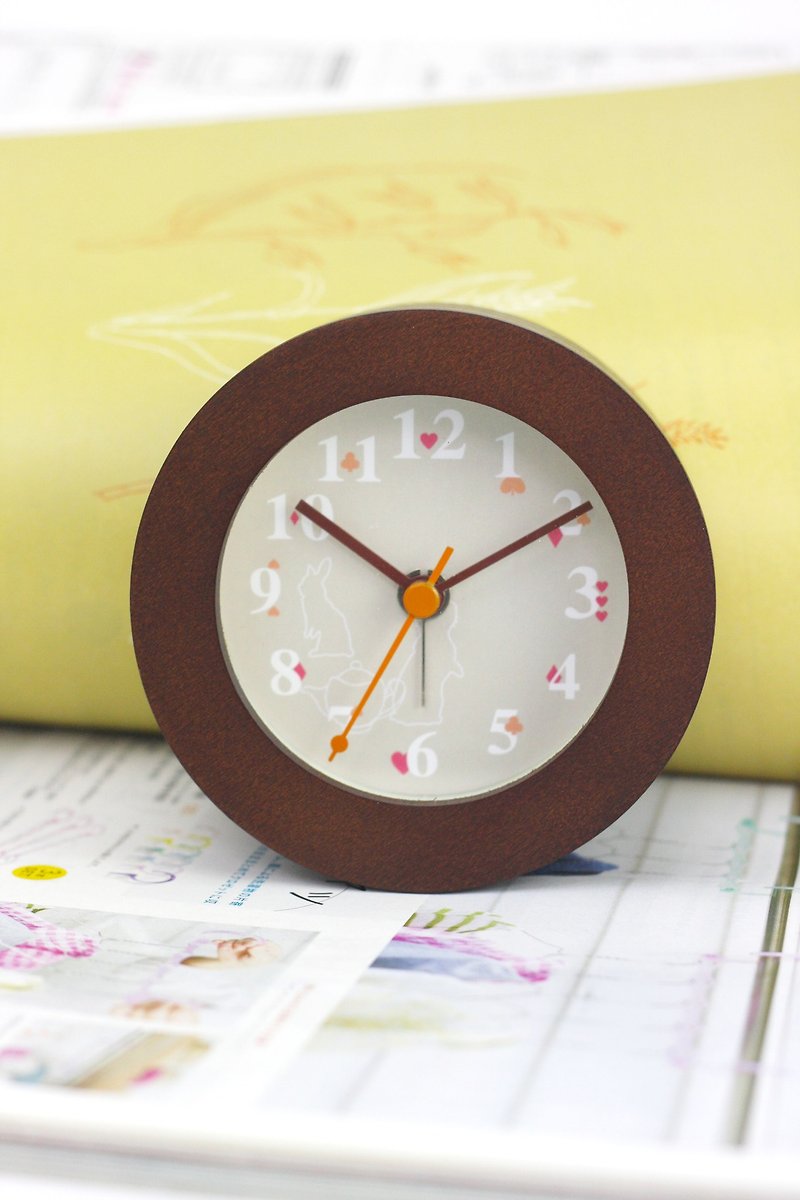 Give Alice wooden frame alarm clock (coffee box) - นาฬิกา - ไม้ 