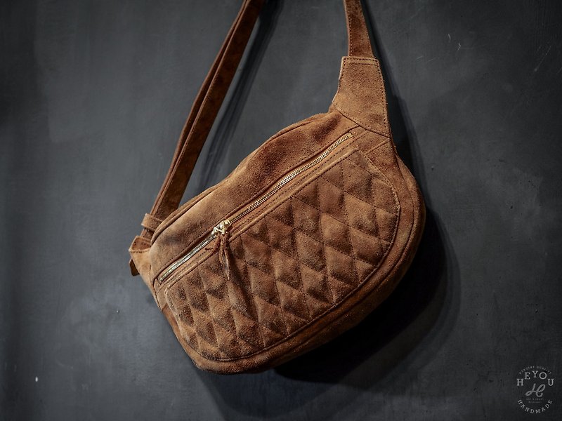 HEYOU Handmade - Rider Style - Hard-core Anti-Skin Rigid Shoulder / Waist Bag - Messenger Bags & Sling Bags - Genuine Leather Brown