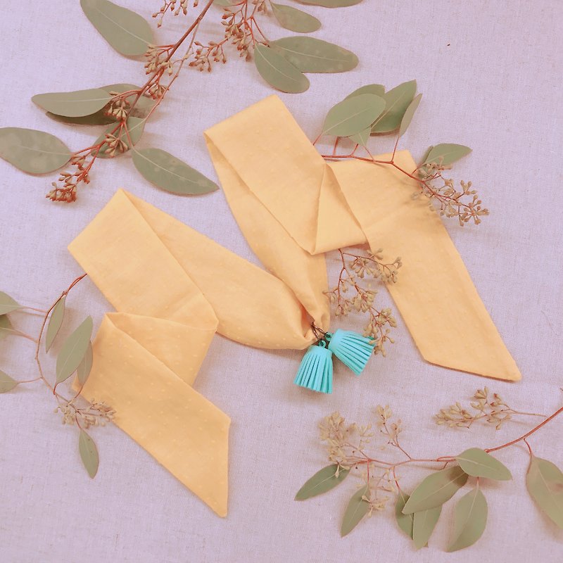 Tassel necklace / sweet and salty half (3 colors) - สร้อยคอ - ผ้าฝ้าย/ผ้าลินิน สีเหลือง