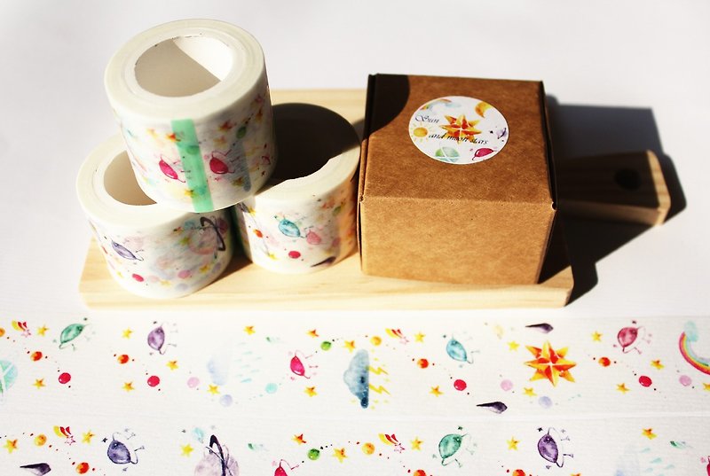 Sun and moon stars&Planet - Washi Tape - Paper Multicolor
